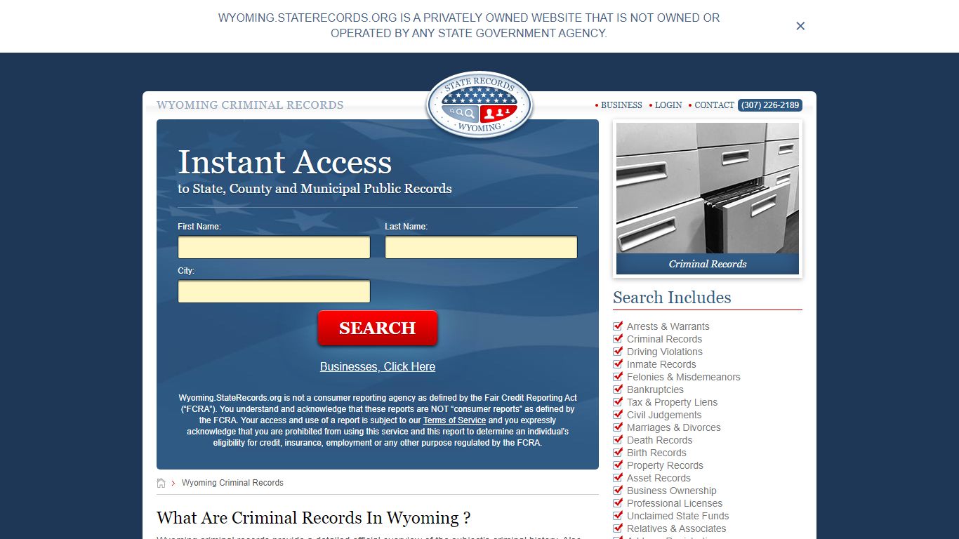 Wyoming Criminal Records | StateRecords.org