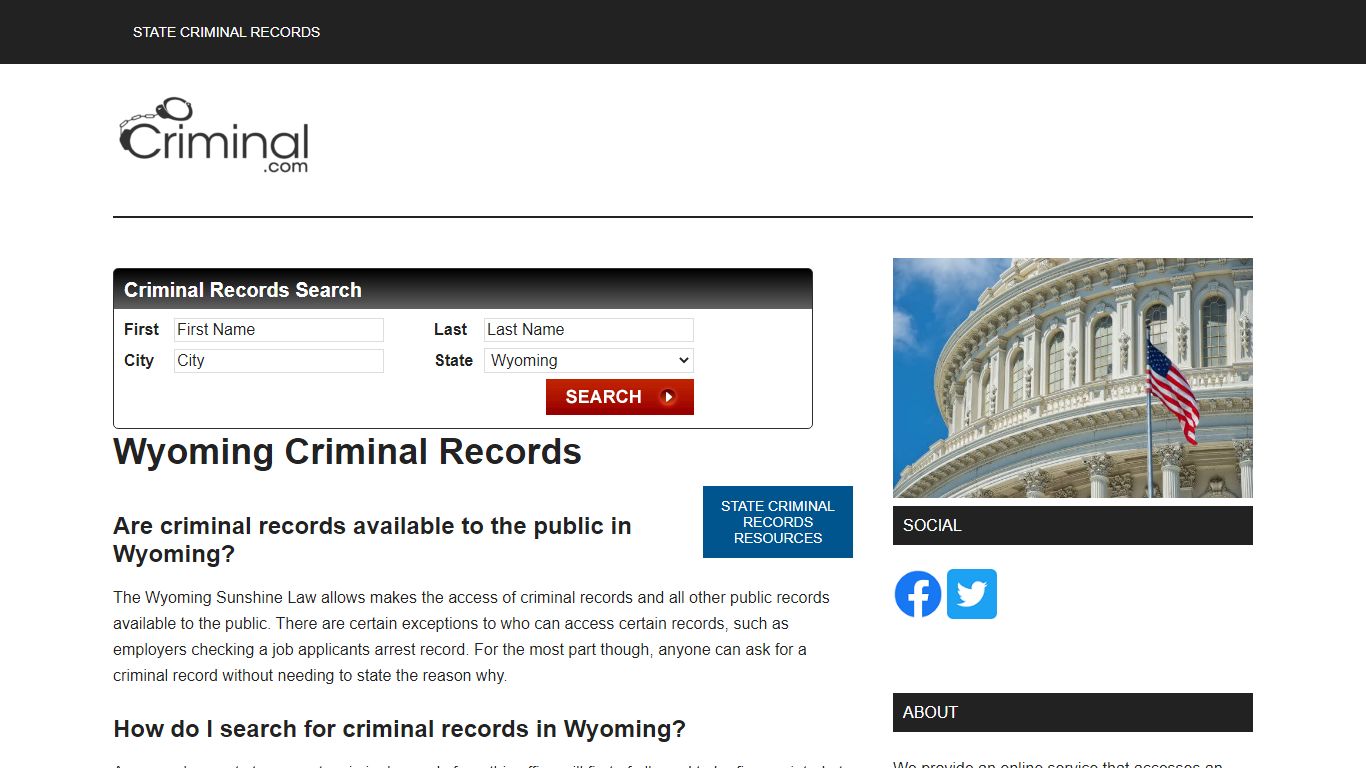 Wyoming Criminal Records